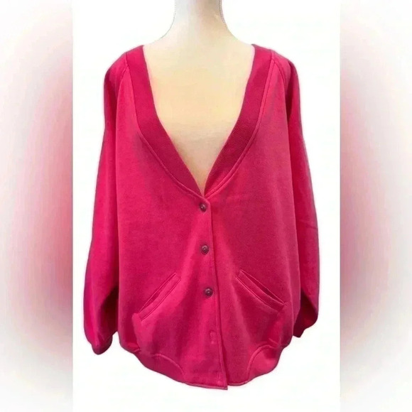 Lord & Taylor Young Americans | Fleece  Boyfriend Cardigan (M) - Picture 5 of 7